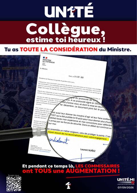 Aperçu — Cher collègues, estime toi heureux, tu as TOUTE la CONSIDÉRATION du Ministre.