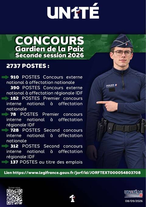 Aperçu — CONCOURS   Gardien de la Paix Seconde session 2026