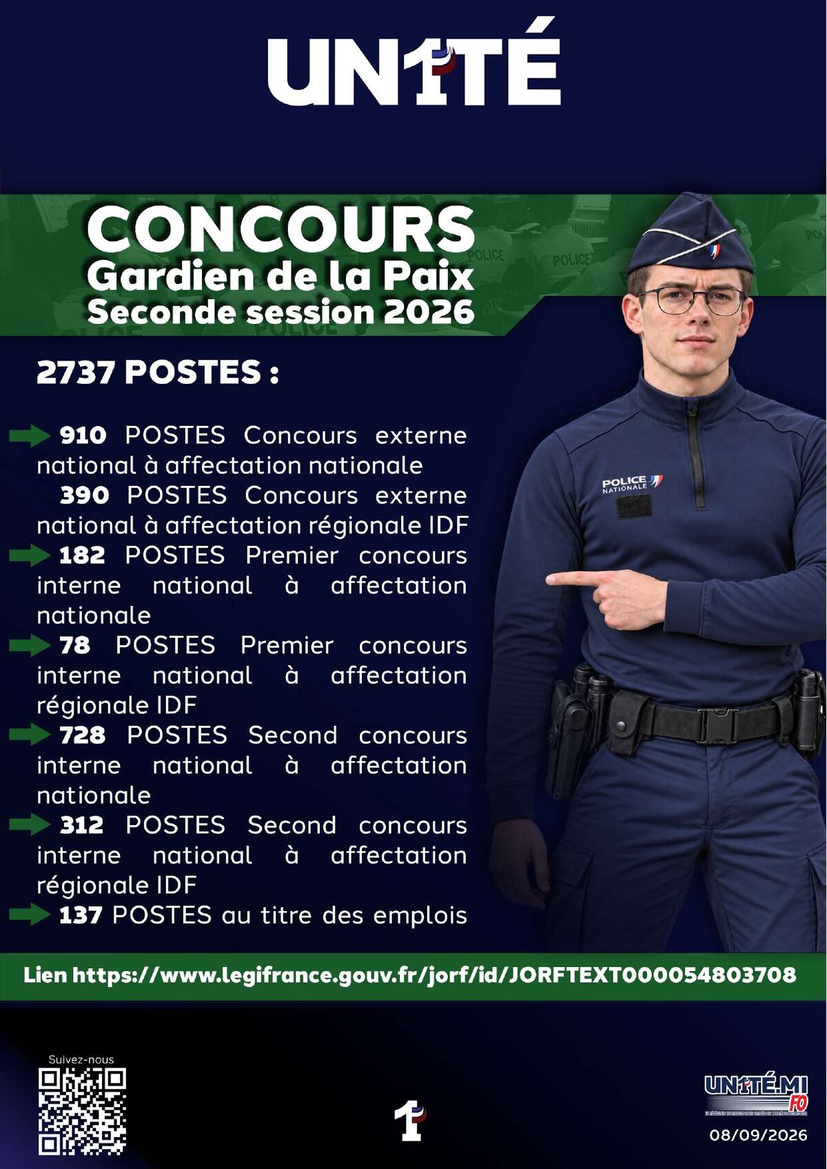 CONCOURS   Gardien de la Paix Seconde session 2026