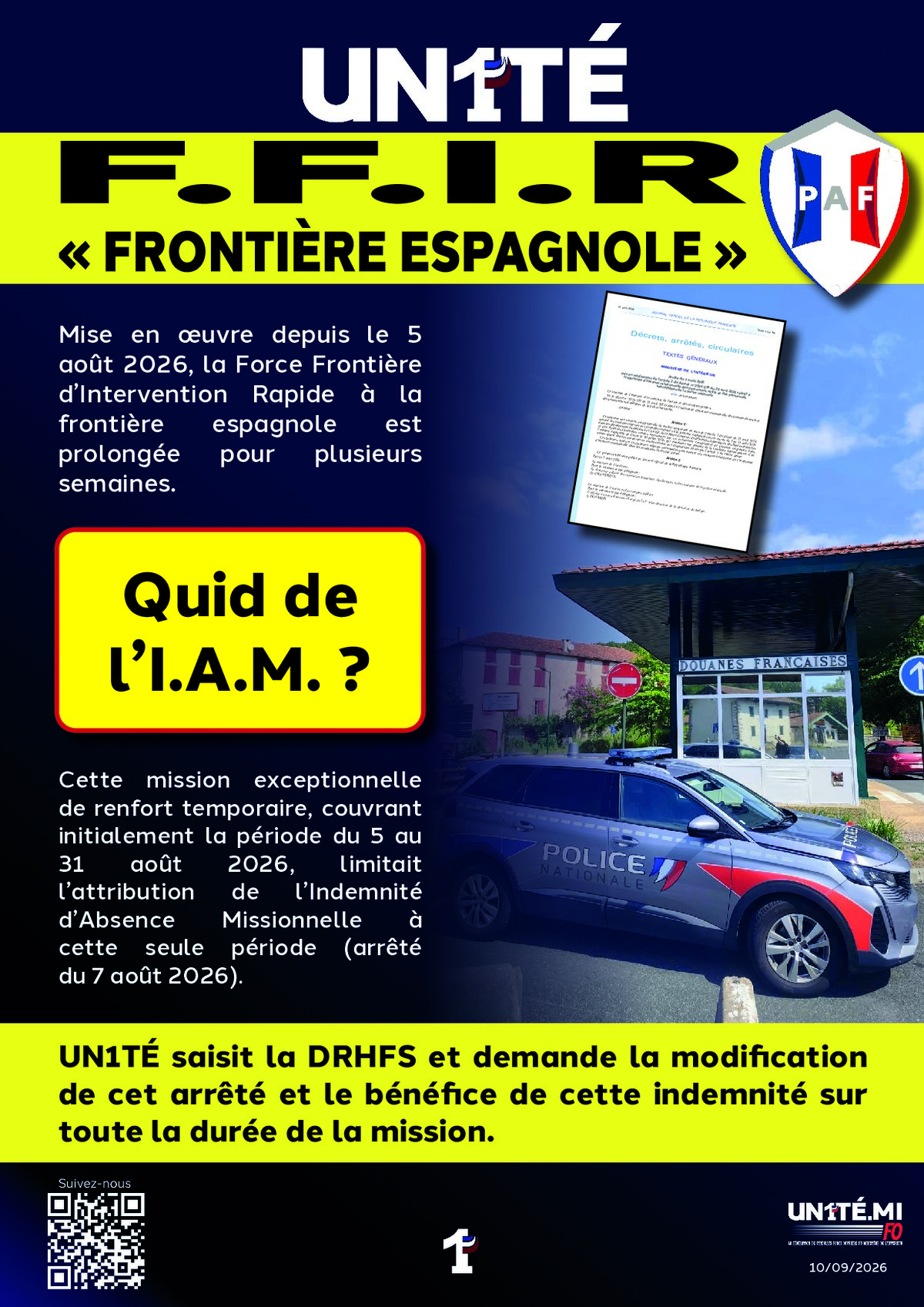 F.F.I.R « FRONTIÈRE ESPAGNOLE »