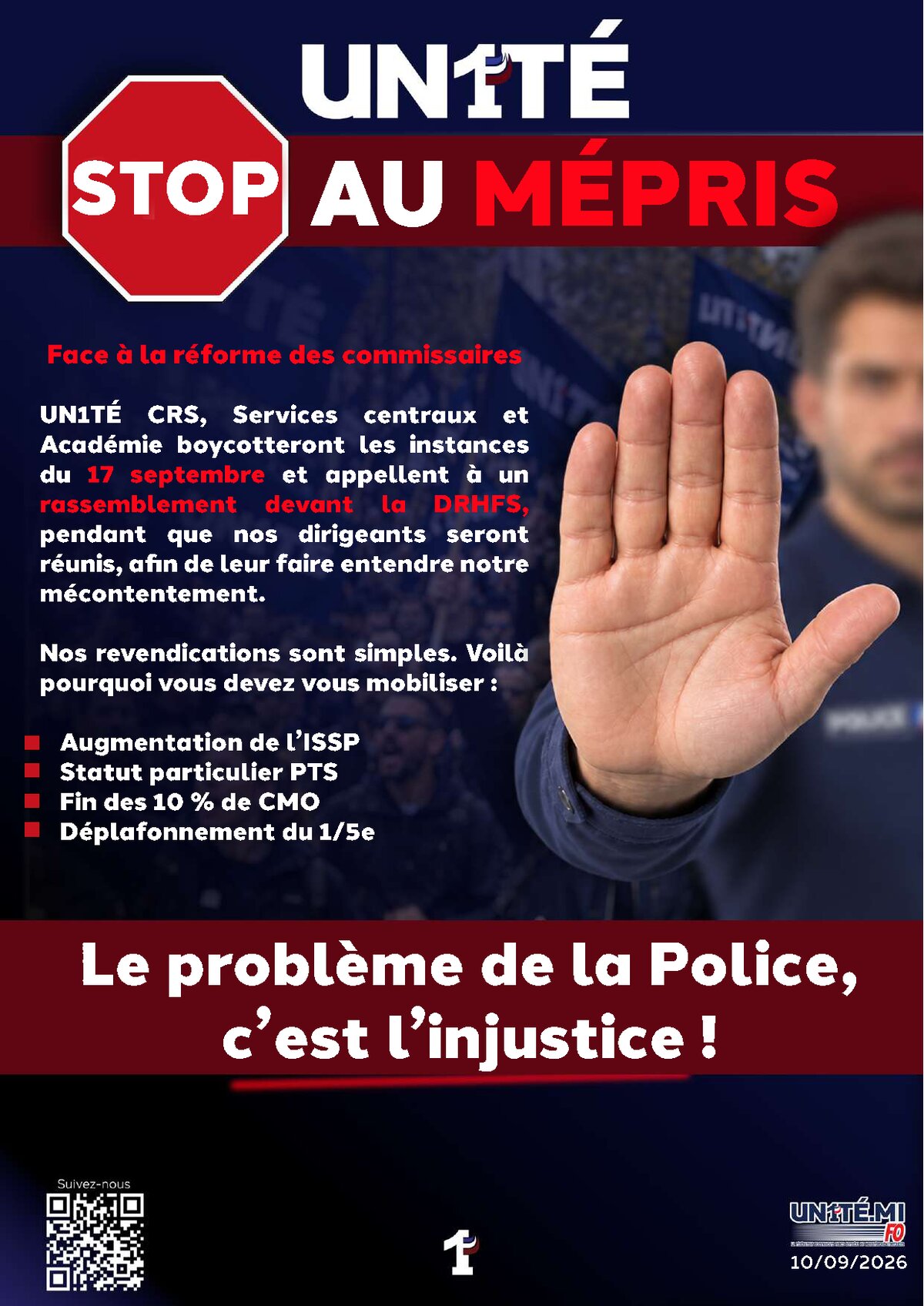 STOP AU MÉPRIS  Face à l’injustice et au mépris du Ministère,