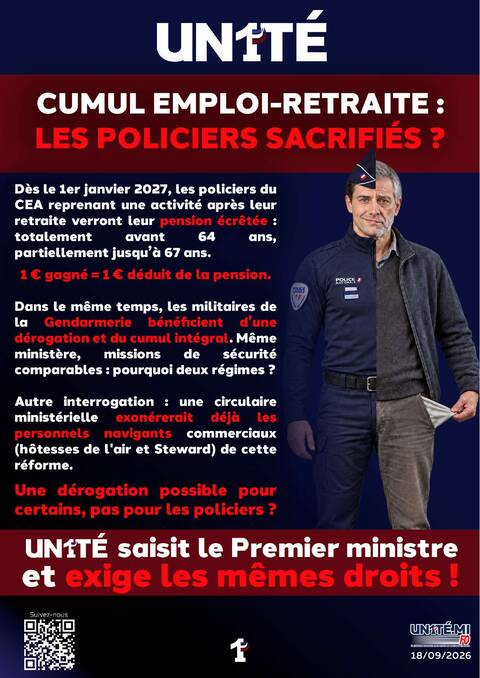 Aperçu — Cumul emploi-retraite : les policiers sacrifiés ?