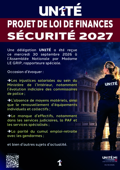 Aperçu — PROJET DE LOI DE FINANCES SÉCURITÉ 2027