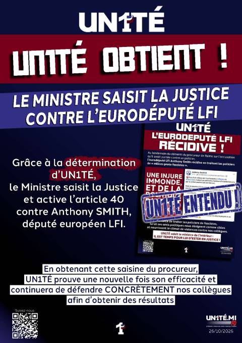 Aperçu — UN1TÉ obtient ! : Le ministre saisit la justice contre l’eurodéputé LFI