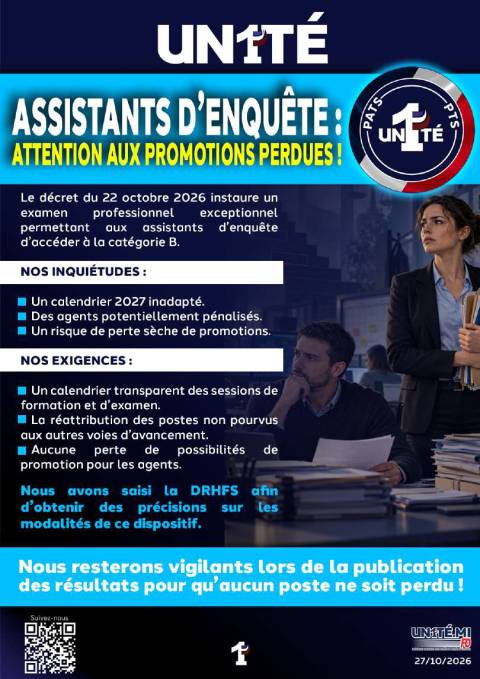 Aperçu — Assistants d’enquête : attention aux promotions perdues !